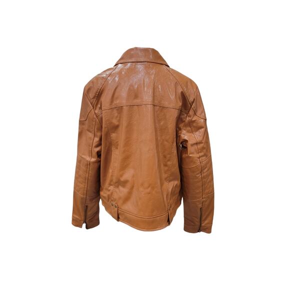 Free People Josie Jacket Large Women's Brown Vegan Leather Moto NEW - Picture 9 of 13